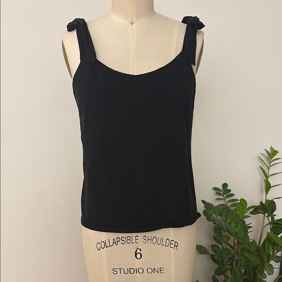 J. Crew Tops - J. Crew Factory Black Fitted Tie Front Tank Top